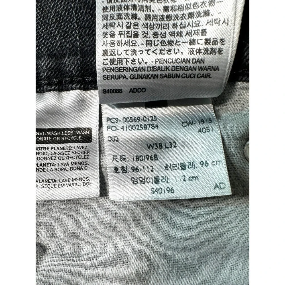 Levi's 569 Jeans Mens W38 L32 Black-Grey Loose Straight Denim Skater Streetwear